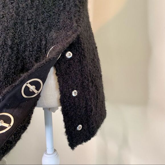 Club Monaco Black Sleeveless Turtleneck Sweater Wool Blend Side Snaps XS - Picture 5 of 14